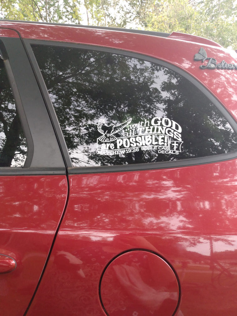 Bible Car Decal Testimonial