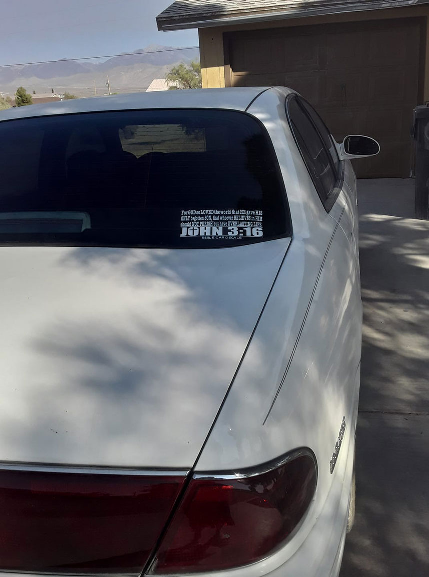 Bible Car Decal Testimonial