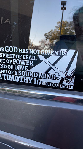 Bible Car Decal Testimonial