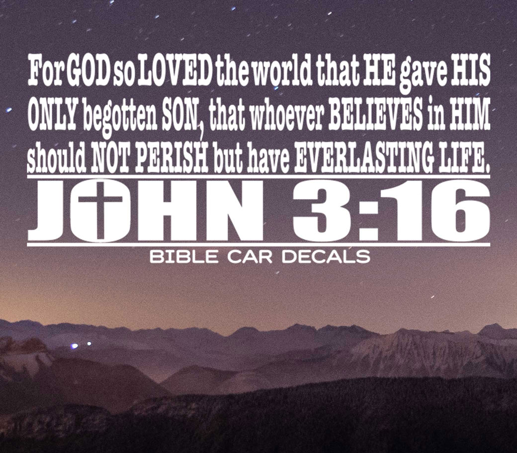 Bible Car Decals John 3:16 Sky