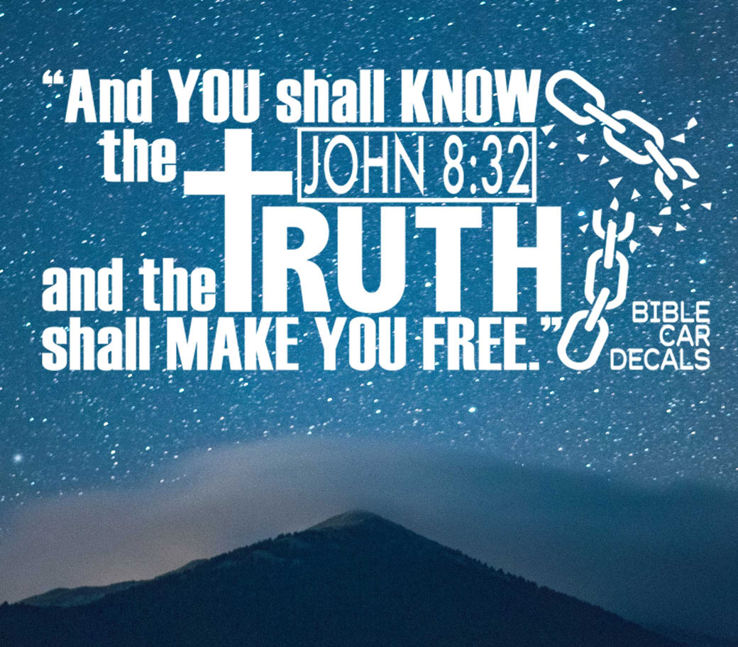 Bible Car Decals John 8:32 Sky