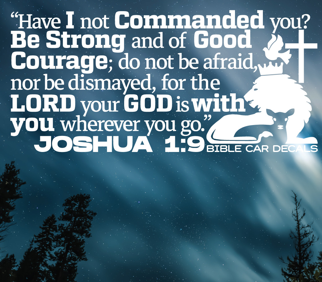 Bible Car Decals Joshua 1:9 Sky