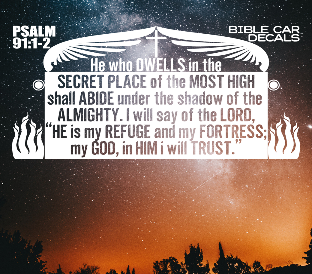 Bible Car Decals Psalm 91:1-2 Sky